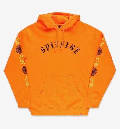 Hoodie Spitfire Old and Combo Sleeve Safety Orange