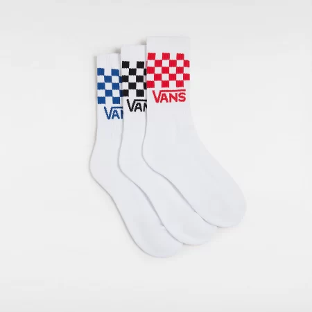 Meias Classic Check Crew White